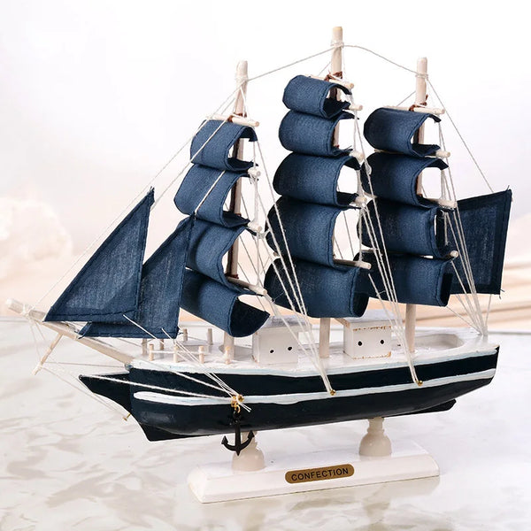 Navio à Vela Decorativo Estilo Mediterrâneo