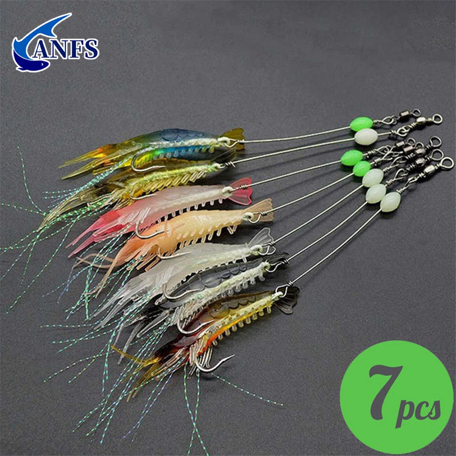 Isca Camarão Artificial Kit 3 ou 7 Peças