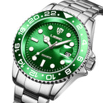 Relógio Masculino LIEBIG Verde e Prata Luxo em Aço Inoxidável