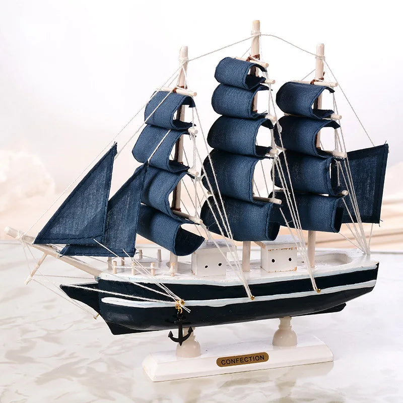 Navio à Vela Decorativo Estilo Mediterrâneo