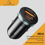 Carregador de Celular para Carro USB-C 30W