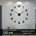 Relógio de Parede 3D Minimalista (Adesivo)