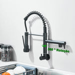 Torneira de Cozinha Industrial de Parede – Edição Premium Black & Gold