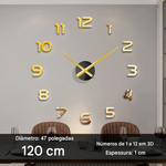 Relógio de Parede 3D Minimalista (Adesivo)