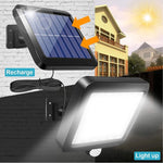 Luminária Solar Externa LED 56 LEDs com Sensor de Movimento
