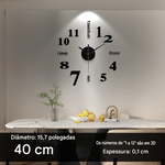 Relógio de Parede 3D Minimalista (Adesivo)