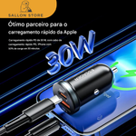 Carregador de Celular para Carro USB-C 30W