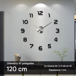 Relógio de Parede 3D Minimalista (Adesivo)