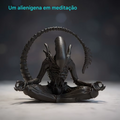 Enfeite Alien Meditando Decorativo