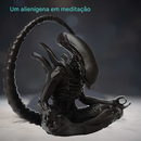 Enfeite Alien Meditando Decorativo