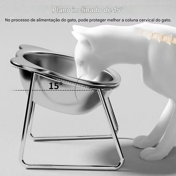 Comedouro Inclinado Inox para Pets