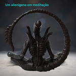 Enfeite Alien Meditando Decorativo